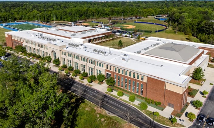Auburn High School in Auburn, Alabama with brickwork from C&C Masonry