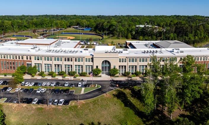 Auburn High School in Auburn, Alabama with brickwork from C&C Masonry