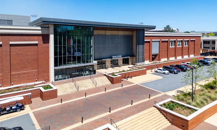 The Auburn University Woltosz Peroformance Center in Auburn, Alabama with brickwork from C&C Masonry