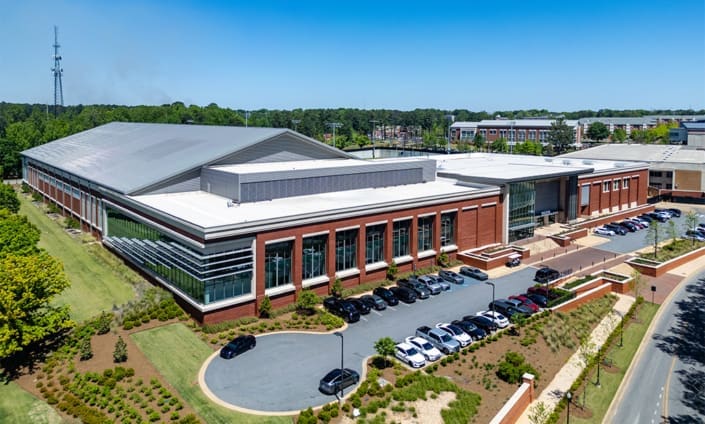 The Auburn University Woltosz Peroformance Center in Auburn, Alabama with brickwork from C&C Masonry