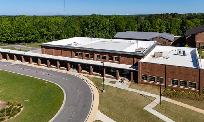 Drake Middle School in Auburn, Alabama with brickwork from C&C Masonry