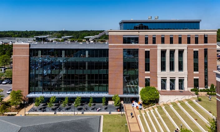 Auburn University Harbert College of Business Horton-Hardgrave Hall in Auburn, Alabama with brickwork from C&C Masonry