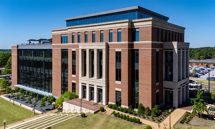 Auburn University Harbert College of Business Horton-Hardgrave Hall in Auburn, Alabama with brickwork from C&C Masonry