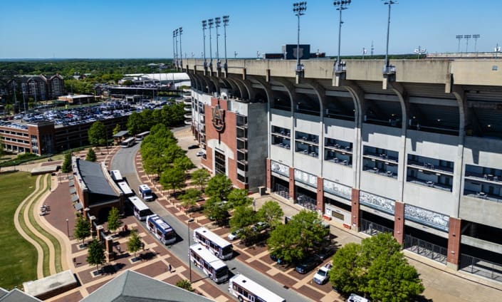 The Jordan Hare Stadium Plaza with brickwork from C&C Masonry