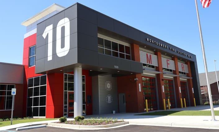 The Montgomery Fire Station #10 in Montgomery, Alabama with brickwork from C&C Masonry